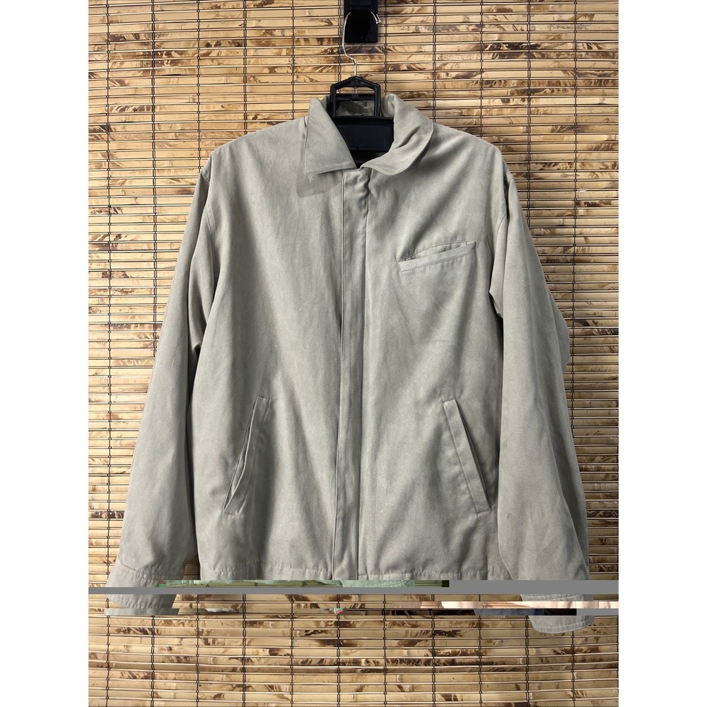 Bachrach Faux Suede Bomber Jacket‎ Mens S Tan Full Zip Minimalist Streetwear 90s